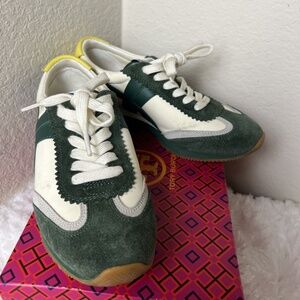 Tory Burch Colorblock Pattern Leather Trim Embellishment Sneakers Women Size: 6